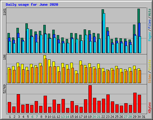 Daily usage for June 2020