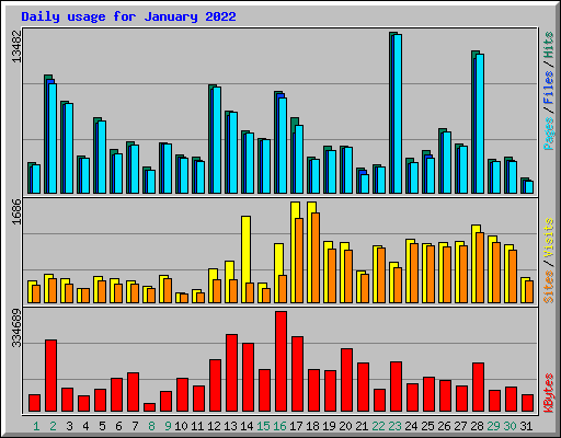 Daily usage for January 2022