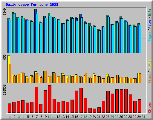 Daily usage for June 2023