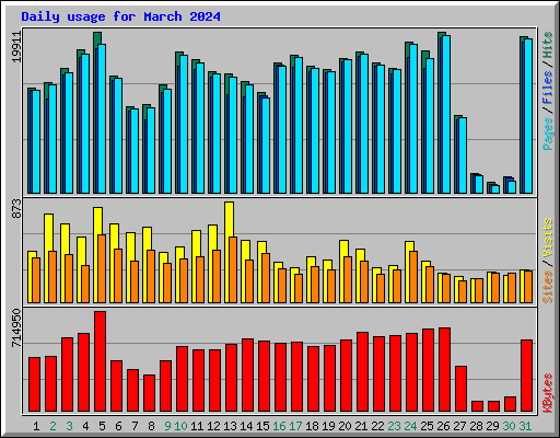 Daily usage for March 2024