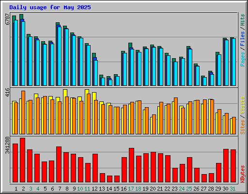 Daily usage for May 2025