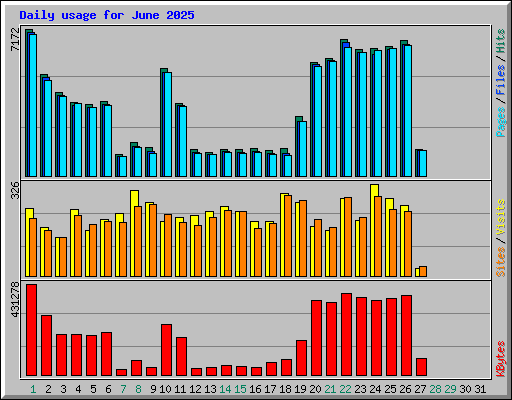 Daily usage for June 2025