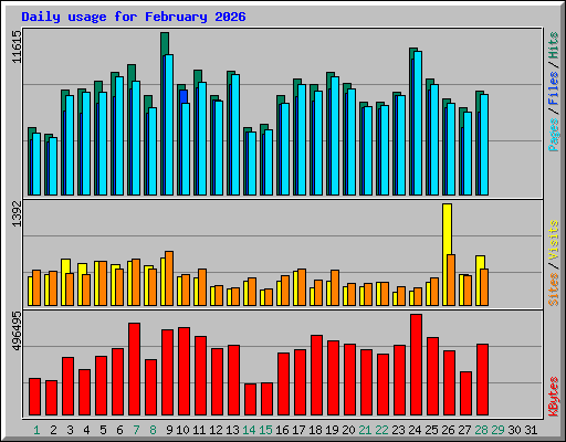 Daily usage for February 2026