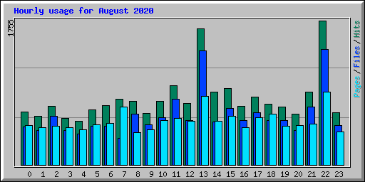 Hourly usage for August 2020