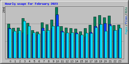 Hourly usage for February 2023