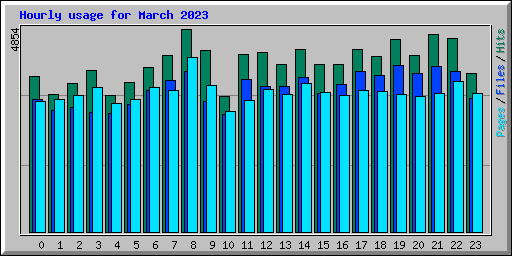 Hourly usage for March 2023