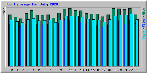 Hourly usage for July 2026